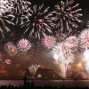 Fireworks explode in the sky over Dubai